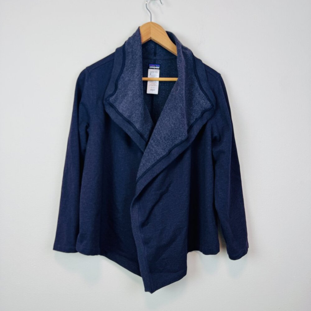 Patagonia Cardigan Sweatshirt Womens Large Wrap purple long sleeve